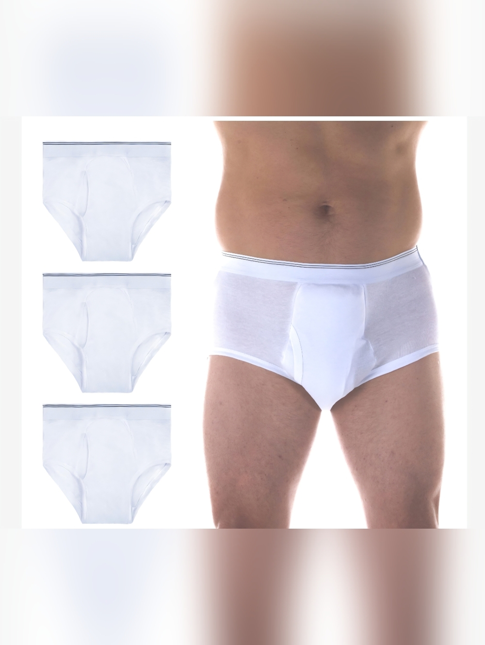 Wearever Men Incontinence Briefs White Leak Control & Super Absorbency Size XL
